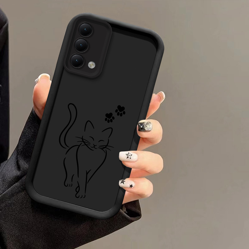 Oppo A78 - 귀여운 고양이 디자인의 검은색 OPPO A94,