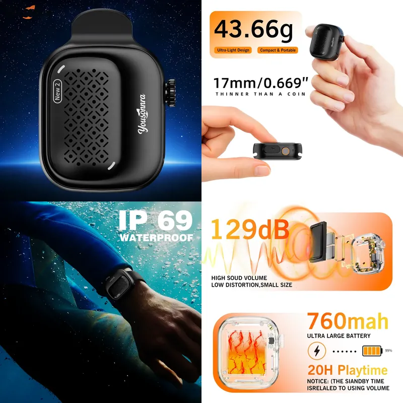 Bluetooth Speaker Waterproof - 유손라 블루투스 스피커 휴대용 IP69 방수