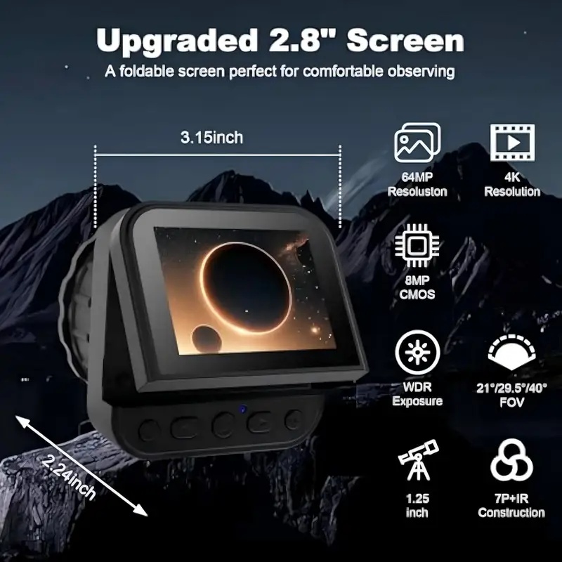 64MP 2.8인치 화면 4K 전자 아이피스 카메라,  - Electronics & Gadgets Starting With V 리뷰 및 가격