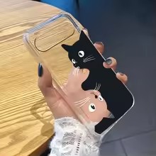 핫 카와이 만화 검은 고양이 패턴 투명 소프트 케이스  - Google Pixel 9 리뷰 및 가격