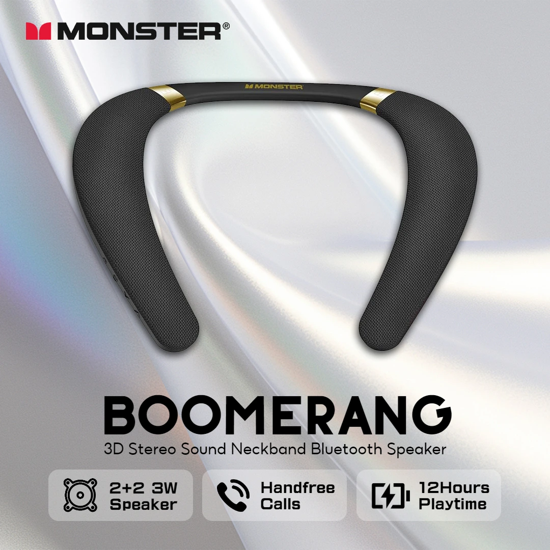 새로운 몬스터 부메랑 넥밴드 블루투스 스피커 3D 스테 - Bluetooth Speaker Waterproof 리뷰 및 가격