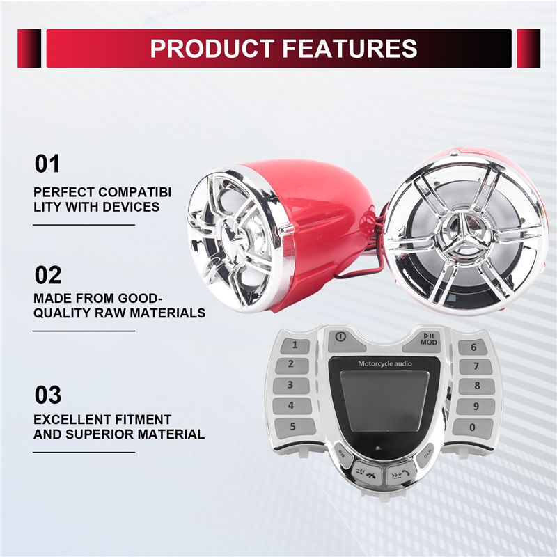 우수한 오토바이 오디오 스테레오 스피커 무선 블루투스  - Bluetooth Speaker Waterproof 리뷰 및 가격