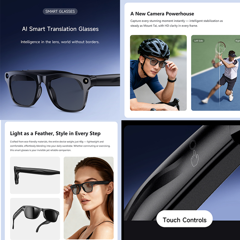 4K UHD 스마트 번역 안경 AI 대화 AI 음성 비 - Smart Glasses Ar 리뷰 및 가격