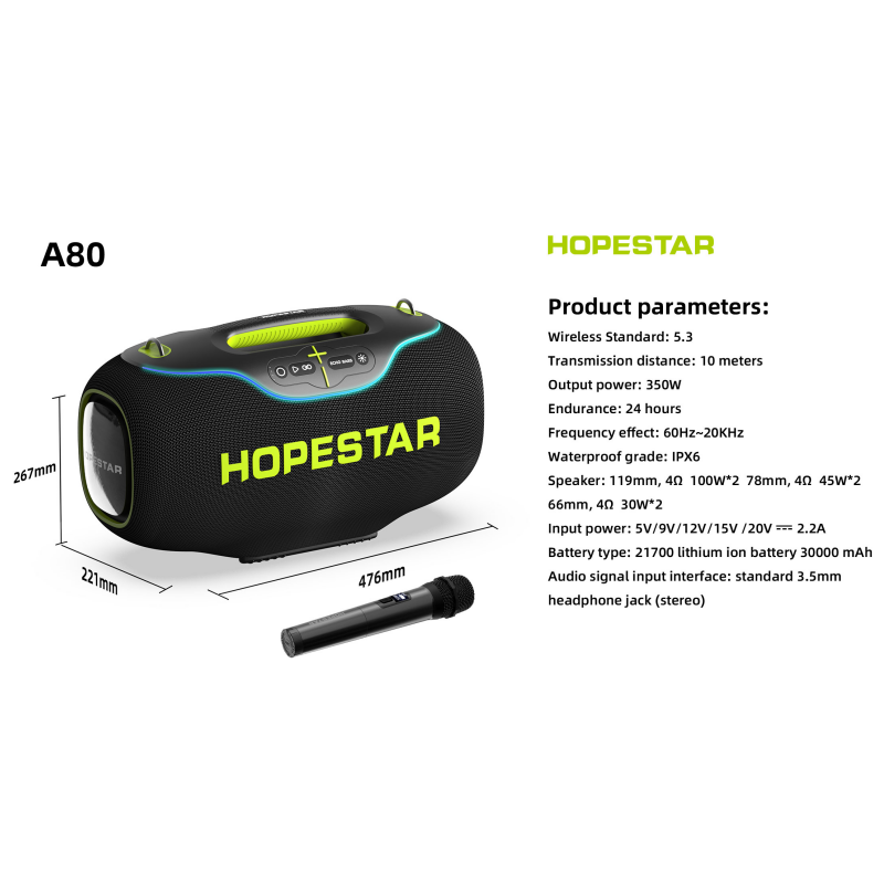 새로운 정품 HOPESTAR A80 350W 대출력 아 - Bluetooth Speaker Waterproof 리뷰 및 가격